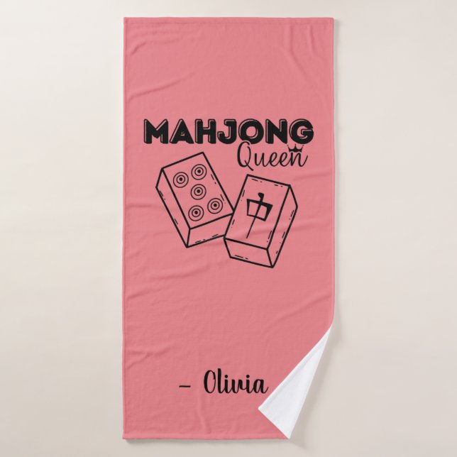 Personalized Mahjong Queen Bath Towel (Bath Towel)