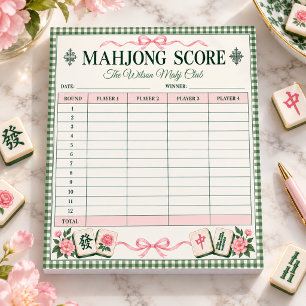 Personalized Mahjong Score Sheet Notepad