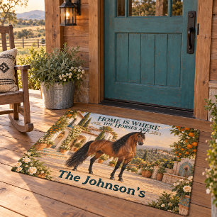 Personalized Mahogany Bay Andalusian Horse Doormat