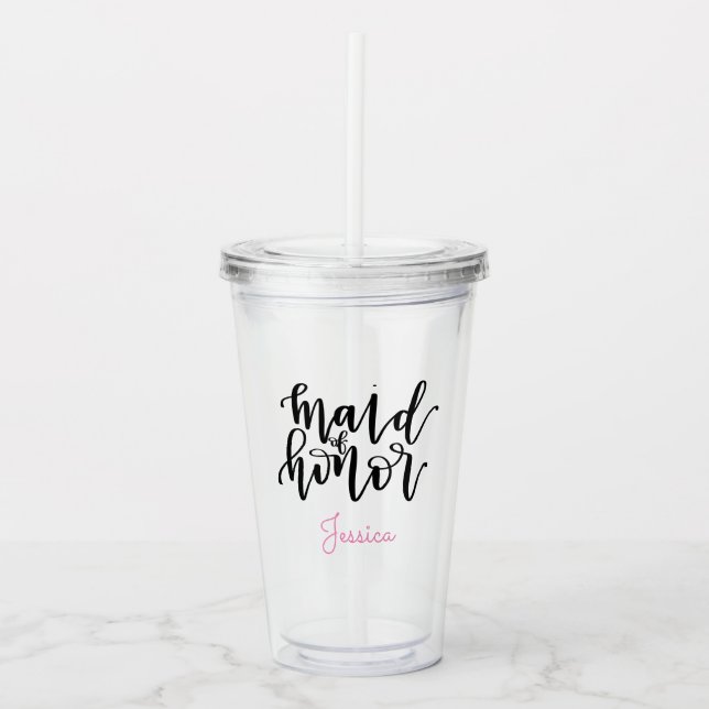 Personalized Maid of Honor Acrylic Tumbler (Front)