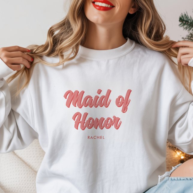 Personalized Maid of Honor Bachelorette Bridal Sweatshirt (Creator Uploaded)