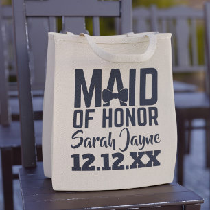 Personalized Maid of Honor Bachelorette Wedding Tote Bag