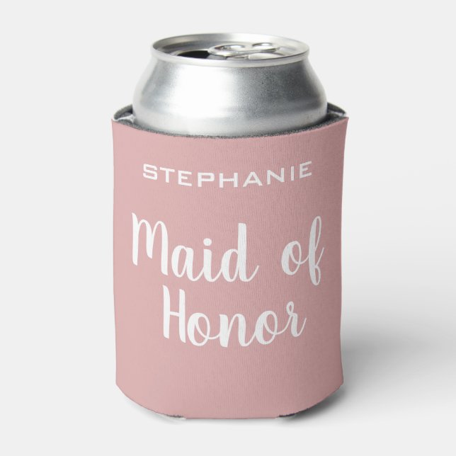 Personalized Maid Of Honor Bridal Party  Can Cooler (Can Front)
