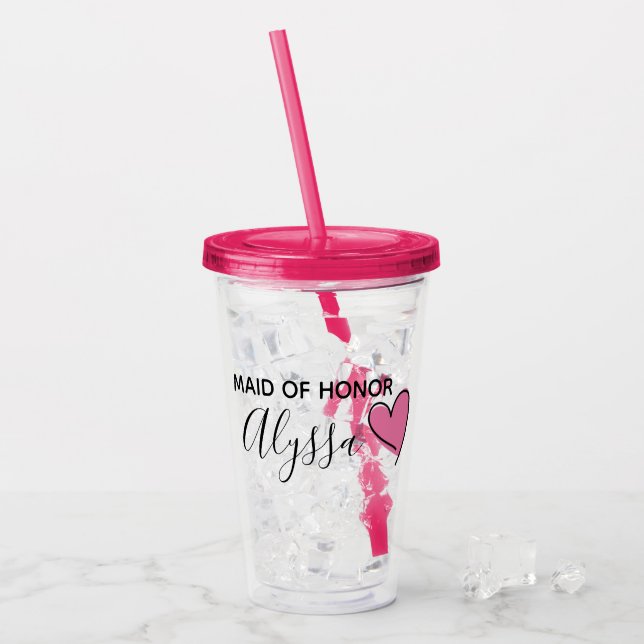 Personalized Maid of Honor Cup (Front Ice)