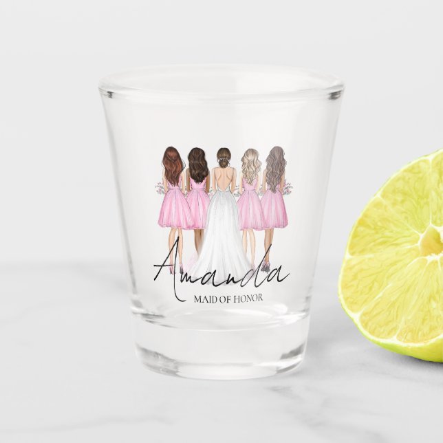 Personalized Maid Of Honor Custom Name Gift Shot Glass (Front)