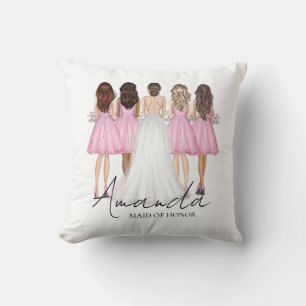 Personalized Maid Of Honor Custom Name Gift Throw Pillow