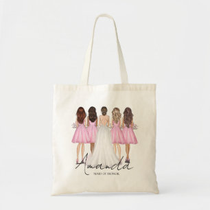 Personalized Maid Of Honor Custom Name Gift Tote Bag