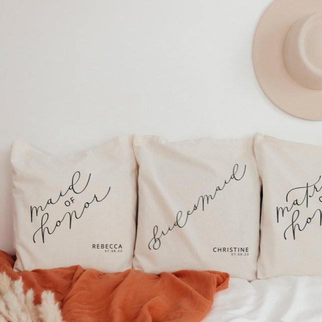 Personalized Maid of Honor Cute Script Tote Bag (Creator Uploaded)