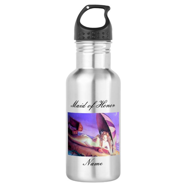 Personalized maid of honor mermaid stainless steel water bottle (Front)