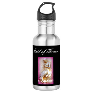 Personalized maid of honor mermaid stainless steel water bottle