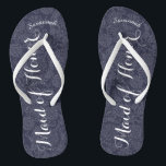Personalized Maid of Honor Navyor Any Color Flip Flops<br><div class="desc">Navy and White Damask Pattern - Change to Any Color by clicking customize. And say anything you want. Make these one of a kind flip flops that have YOUR message on them. Be the talk of the beach! Personalized with your name or whatever and title or your text here. You...</div>