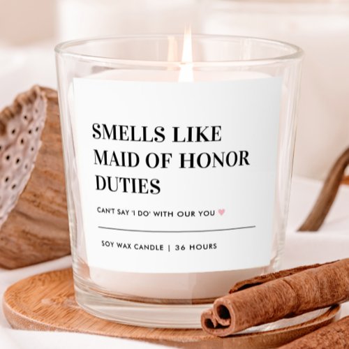 Personalized Maid Of Honor Proposal Candle