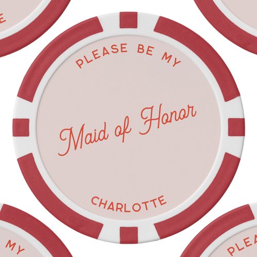 Personalized Maid of Honor Proposal Poker Chips