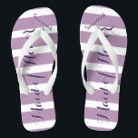 Personalized Maid of Honor Purple or Any Color Flip Flops<br><div class="desc">Purple and Lavender Lilac Stripes Pattern - Change to Any Color by clicking customize. And say anything you want.  Make these one of a kind flip flops that have YOUR message on them.  Be the talk of the beach!</div>