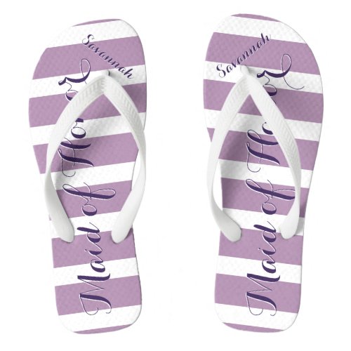 Personalized Maid of Honor Purple or Any Color Flip Flops