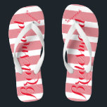 Personalized Maid of Honor Red and Pink Flip Flops<br><div class="desc">Personalized Red and Pink Stripes Pattern - Change to Any Color by clicking customize. And say anything you want.  Make these one of a kind flip flops that have YOUR message on them.  Be the talk of the beach!</div>