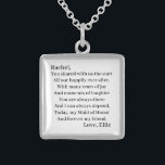 Personalized Maid of Honor  Sterling Silver Necklace<br><div class="desc">This Maid of Honor Sterling Silver Necklace makes a great gift for your bridesmaids! Comes in your choice of three different metals.</div>