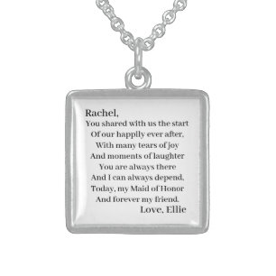 Personalized Maid of Honor Sterling Silver Necklace