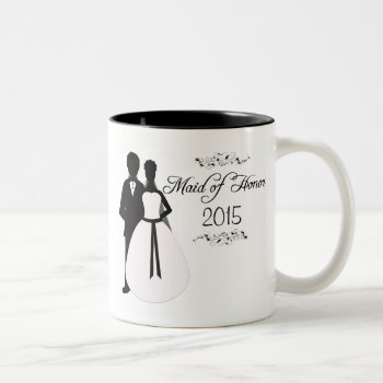 Personalized Maid Of Honor Swirl Wedding Favor Mug by Jamene at Zazzle