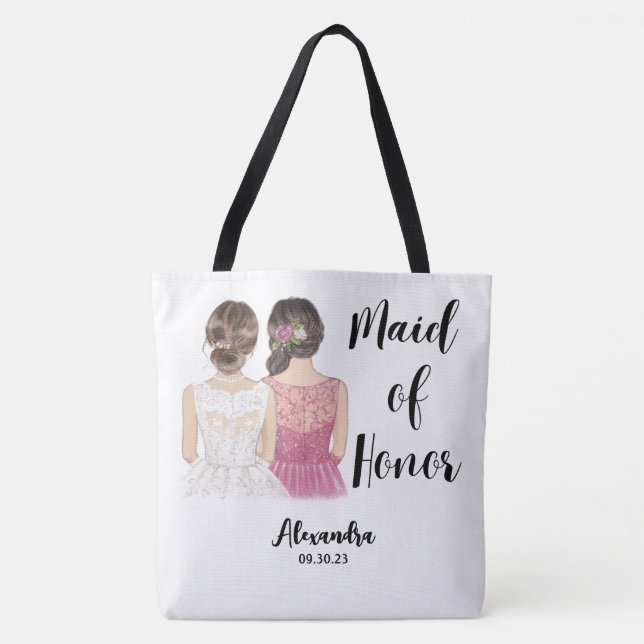 Personalized Maid of Honor Tote Bag (Front)