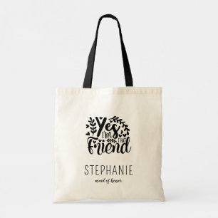 Personalized Maid of Honor Tote Bag Gift