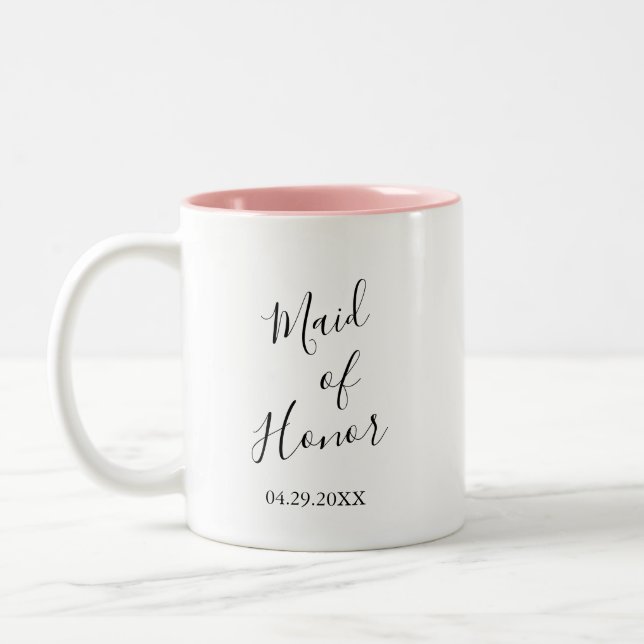 Personalized Maid of Honor Two-Tone Coffee Mug (Left)