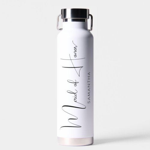 Personalized Maid of Honor Typography Water Bottle