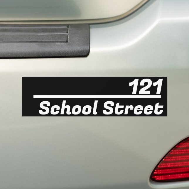 Personalized Mailbox Number and Address Bumper Sticker (On Car)