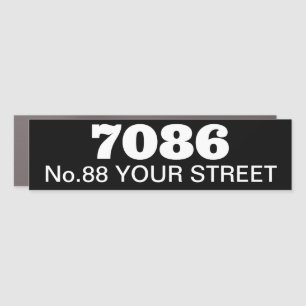 Personalized Mailbox Number and Address Car Magnet