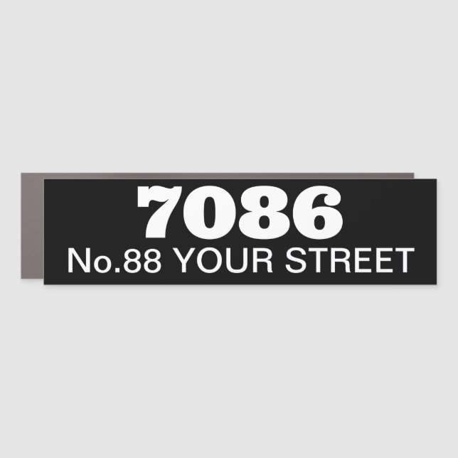 Personalized Mailbox Number and Address Car Magnet (Front)