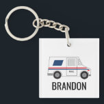 Personalized Mailman, Postal Carrier Mail Truck Keychain<br><div class="desc">Treat your favorite mail carrier with a personalized keychain. A perfect way to say thank you for all the work they do.</div>