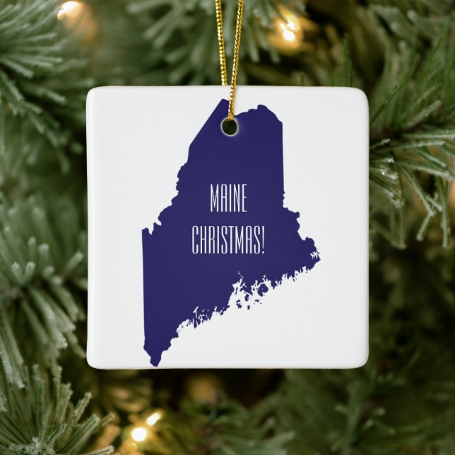 Personalized Maine Christmas Ornament (Tree)