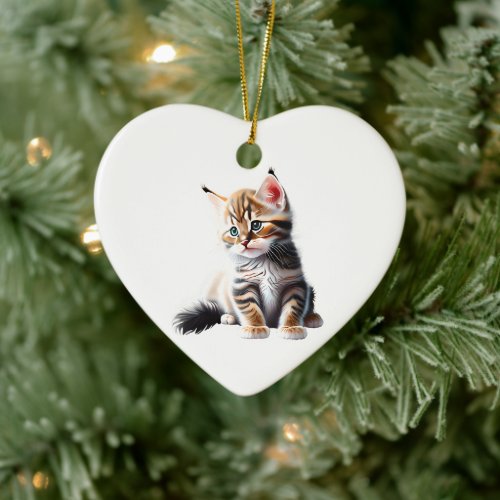 Personalized Maine Coon Kitten Ceramic Ornament