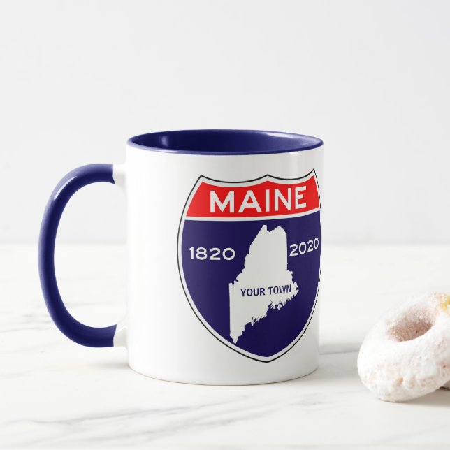 Personalized Maine ME 200 Anniversary Bicentennial Mug (With Donut)