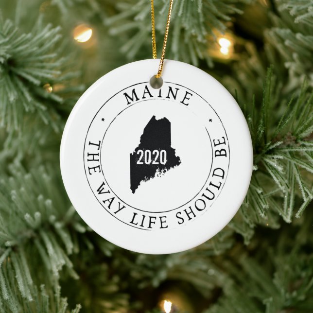 Personalized  Maine Ornament (Tree)