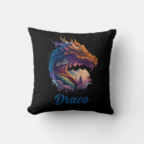 Personalized Majestic Cool Dragon Throw Pillow