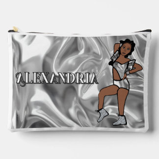 Personalized Majorette Dancer Liquid Silver #1 Accessory Pouch