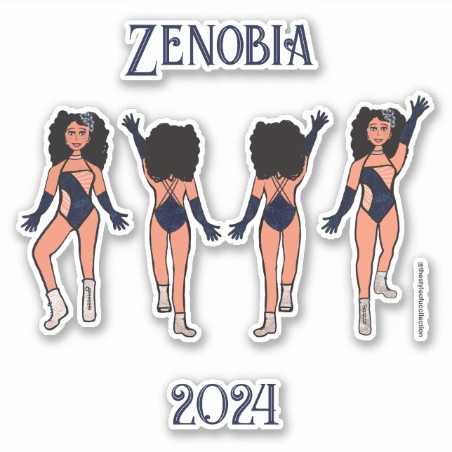 Personalized Majorette / Dancer Stickers Indigo #2 (Front)