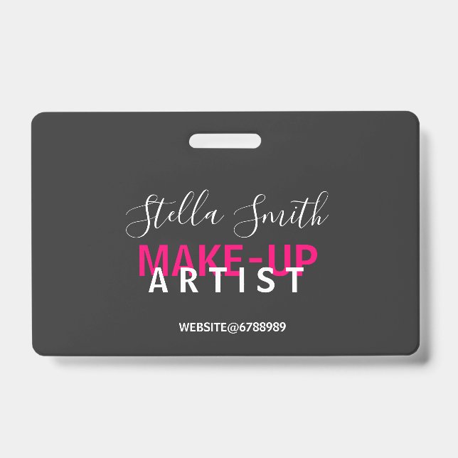 Personalized Makeup Artist Standard Badge (Front)