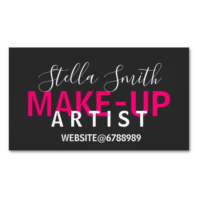 Personalized Makeup Artist Standard Business Card Magnet (Front)