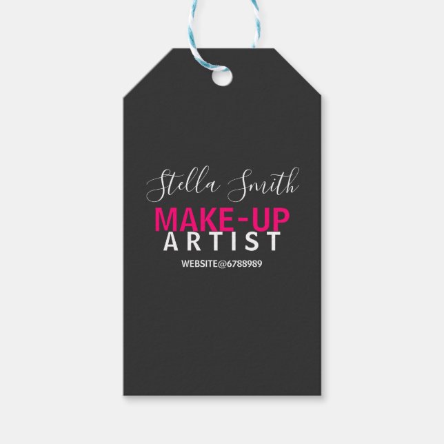 Personalized Makeup Artist Standard Gift Tags (Front)