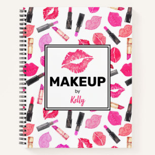 Personalized Makeup Artist Watercolor Makeup Notebook