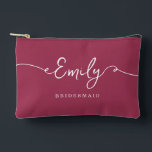 Personalized Makeup Bag Bridesmaid Gifts<br><div class="desc">These thoughtful, elegant small bags make the perfect gift for your bridesmaids—a beautiful way to show your appreciation for their love and support. Whether it's for a bridal party gift, a bachelorette party favor, or a bridesmaid proposal, these bags are a meaningful keepsake they’ll cherish for many years. Each bag...</div>