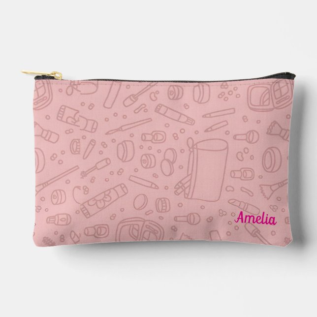 Personalized Makeup Bag | Custom Name Cosmetic Pou (Front)