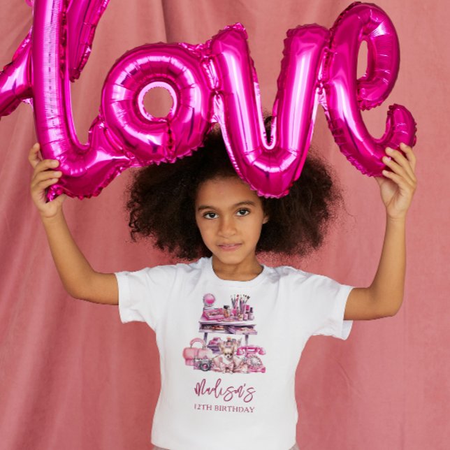 Personalized Makeup Birthday Party T-Shirt (Creator Uploaded)
