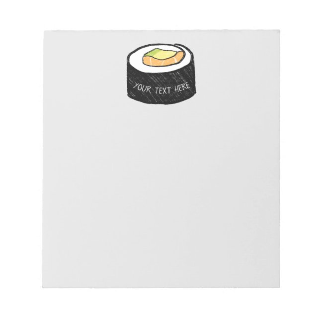 Personalized Maki Sushi | Alaska Roll Sushi Notepad (Front)
