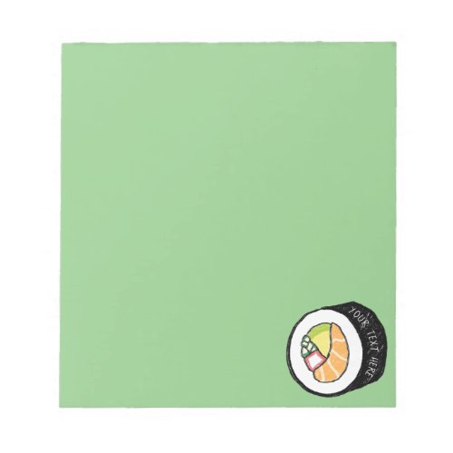 Personalized Maki Sushi  Salmon California Roll Notepad