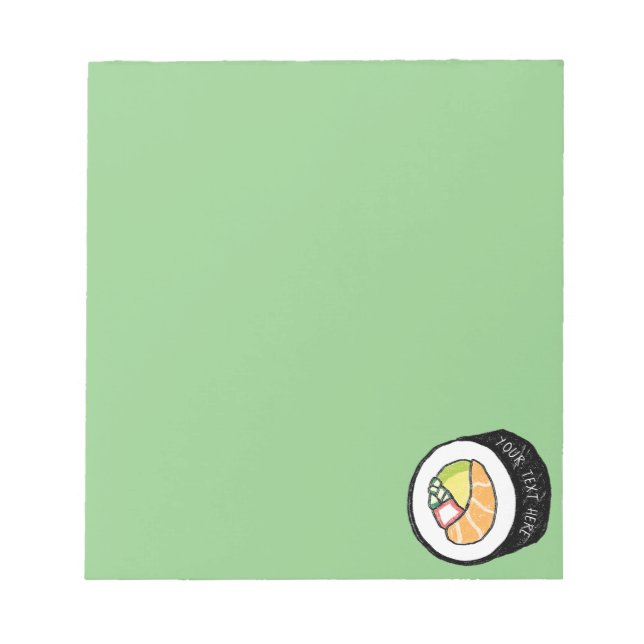 Personalized Maki Sushi | Salmon California Roll Notepad (Front)