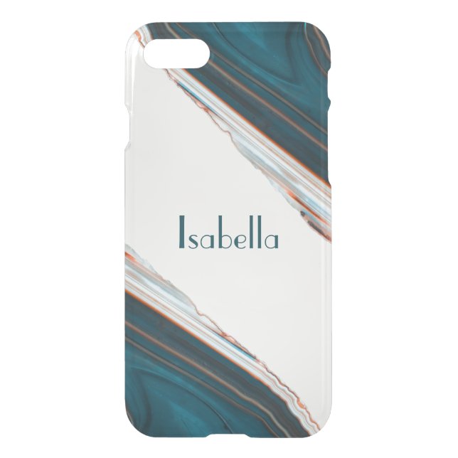 Personalized Malachit Agate Gem Crystal Clear case (Back)