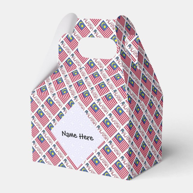 Personalized Malaysia Flag Tiled Favor Boxes (Front Side)